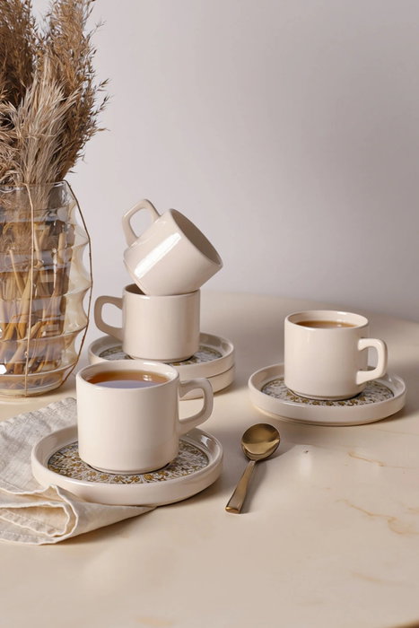 Hermia Juego de tazas de té Multicolor de 8 piezas